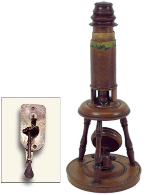 『レーウェンフックの単式顕微鏡』『18世紀の複式顕微鏡』